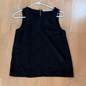 Gibson Black Floral Jacquard Sleeveless Top